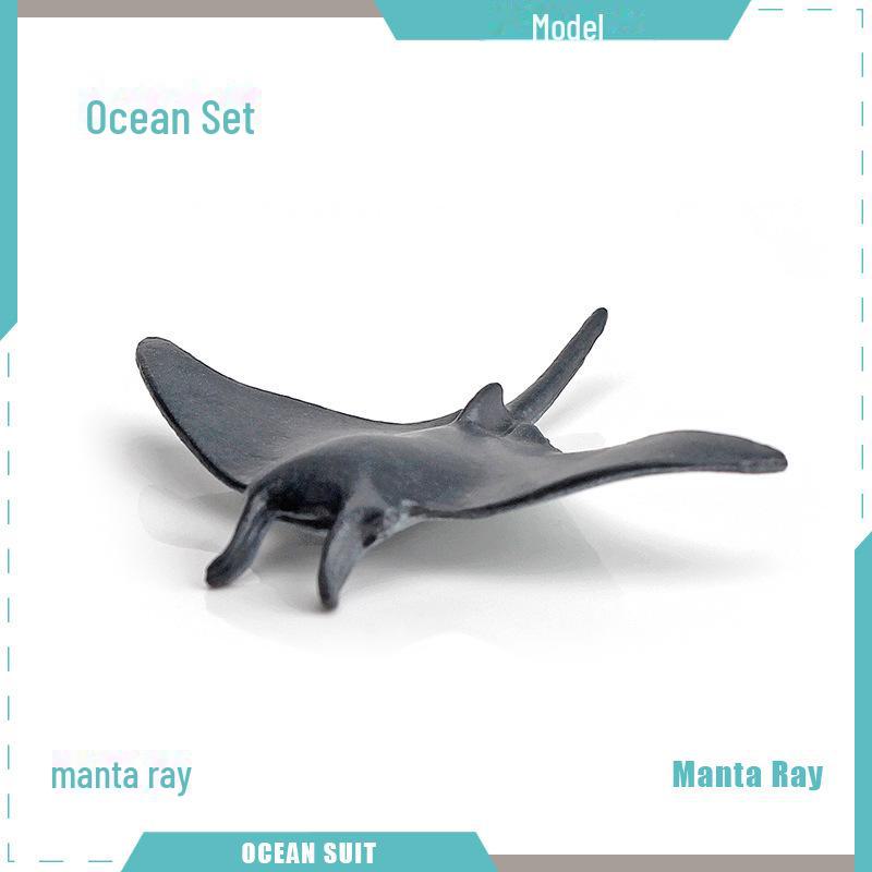 Набор моделей морских животных: Акула, черепаха, дельфин, кит, пингвин, краб и существа морского дна