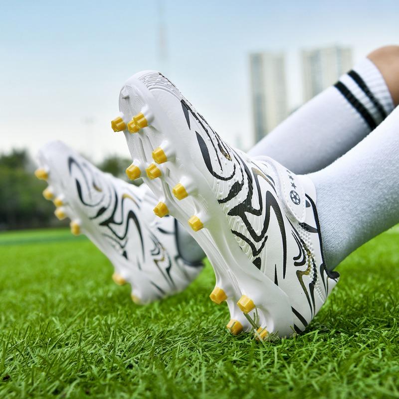 Детские футбольные бутсы для детей 30-38 лет, однотонные футбольные бутсы с волшебной клюшкой, тренировочные детские футбольные бутсы