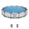 Kit Piscine Hors Sol Tubulaire BESTWAY - Steel Pro Max™ - 366 X 76 Cm - Ronde - (Inclus 1 Pompe De Filtration Et 1 Cartouche)
