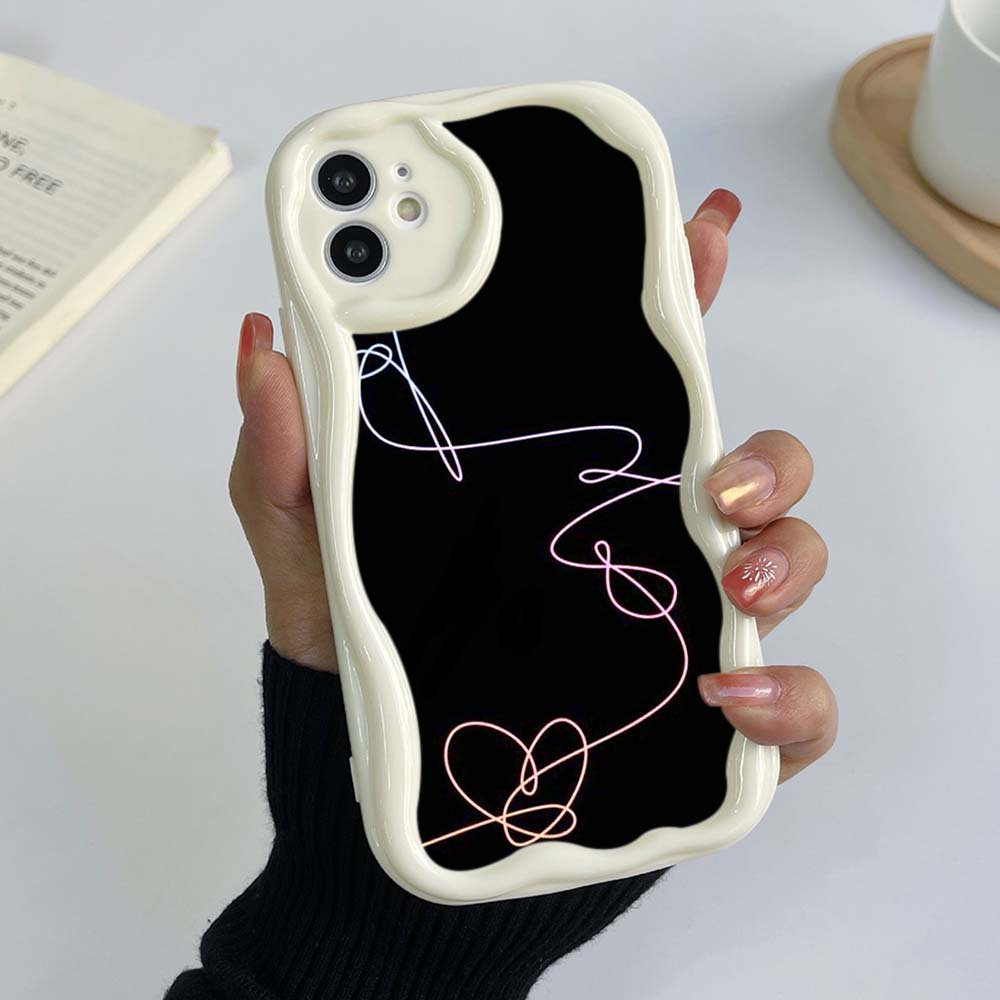 Чехлы для телефонов iPhone 11, 12, 13, 14, 15 Pro Max 7 Infinix Smart 8 Realme C55 C35 OPPO A17 A18 Love Yourself Мягкий чехол с цветочным рисунком, эксклюзивный кремовый узор