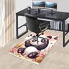 1pc Panda with Flower Chair Mat - Anime Cartoon Design, Non-Slip Carpet for Office Chair, Suitable for All Seasons, Home Decor, Living Room, Bedroom,