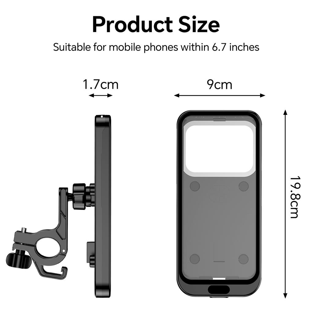 Motorcycle Bicycle Phone Holder Waterproof Touch screen Universal Bike Scooter Handlebar Stand for 4.7-6.9 Inches Phone
