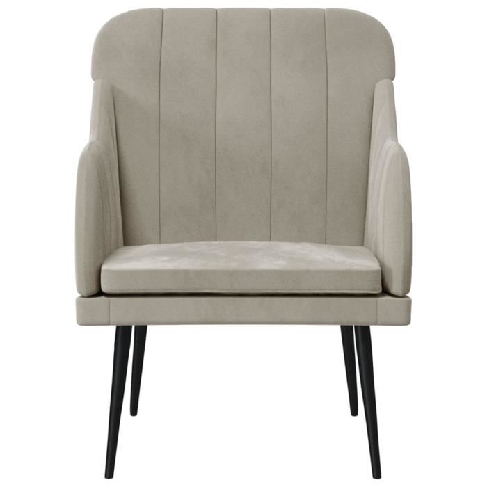 351454 vidaXL Armchair Light Grey 63x76x80 Cm Velvet