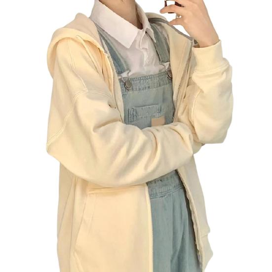 Women's Oversized Hoodies Full Zip Up Long Sleeve Sweatshirt with Pockets Casual Drawstring Jackets Fall Outwear