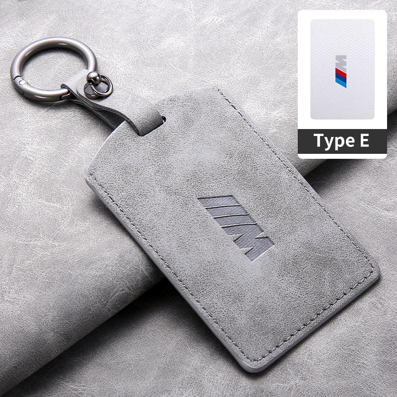 HINW3 Suede Leather Car Smart NFC Card Key Case Cover Shell For BMW M M3 M5 M4 Series X1 X3 X5 X6 X7 535le Keychain Holder Accessories