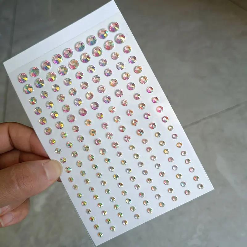 Алмазная кристаллическая татуировка-наклейка, блестящая подводка для глаз, макияж для бровей, лицо, глаза, алмазные татуировки, рок-горный хрусталь, 3D наклейки-подводка для глаз