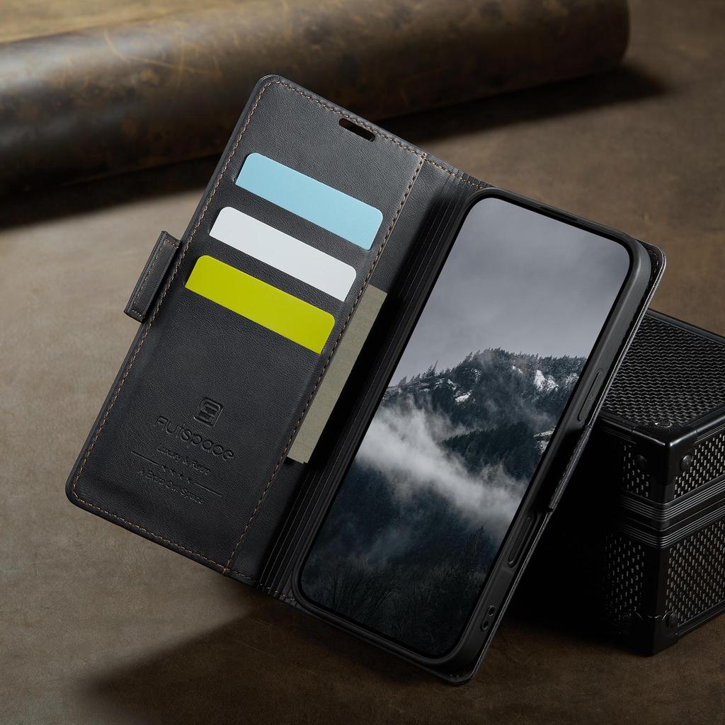 Роскошный Ретро Чехол-кошелек для телефона из коровьей кожи с подставкой-книжкой для iPhone 17 16 15 Pro Max Samsung S25 S24 Ultra Redmi Note 14 13 с магнитным слотом для карт и откидной крышкой