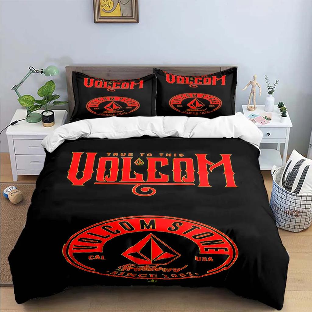 Модные изысканные комплекты постельного белья с принтом V-Volcom, изысканный набор постельных принадлежностей, комплект пододеяльника и одеяла, комплект постельного белья, роскошный подарок