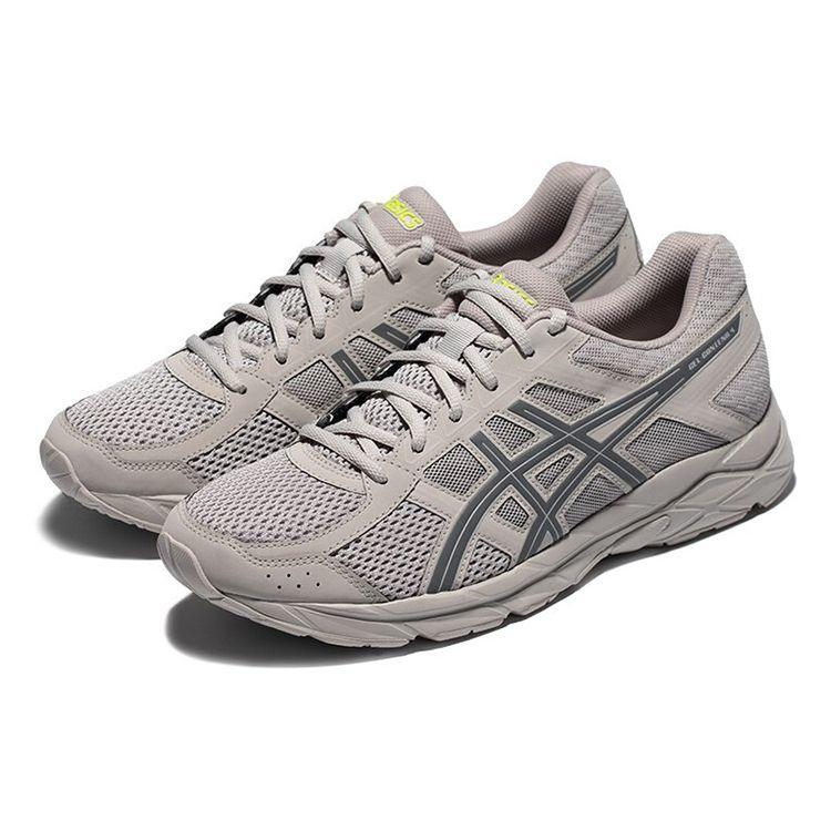 Asics Gel-Contend 4 Ретро Ткань Прочные Дышащие Легкие Низкие Повседневные Кроссовки для Бега Мужские кроссовки Серо-синие T8D4Q-029