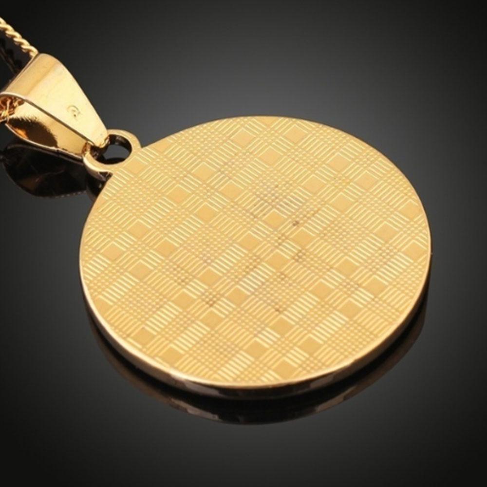 Мужская цепочка золотого цвета со зодиаком, круглые китайские ювелирные изделия, золотой кулон, ожерелье с драконом