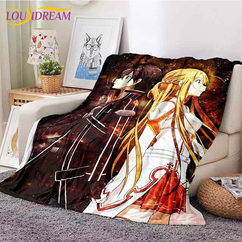 Одеяло Asuna Sword Art Online, одеяло для дивана-кровати, супер мягкое теплое одеяло, флисовое одеяло