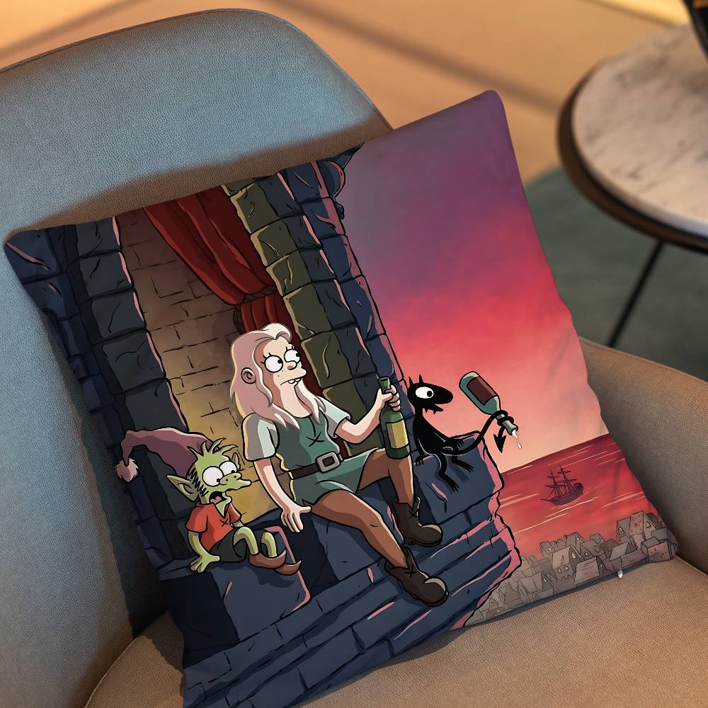 Creation Bean Disenchantment Print Throw Pillow Cover 45×45Cm Square Cushion Case For Living Room Bedroom Decor