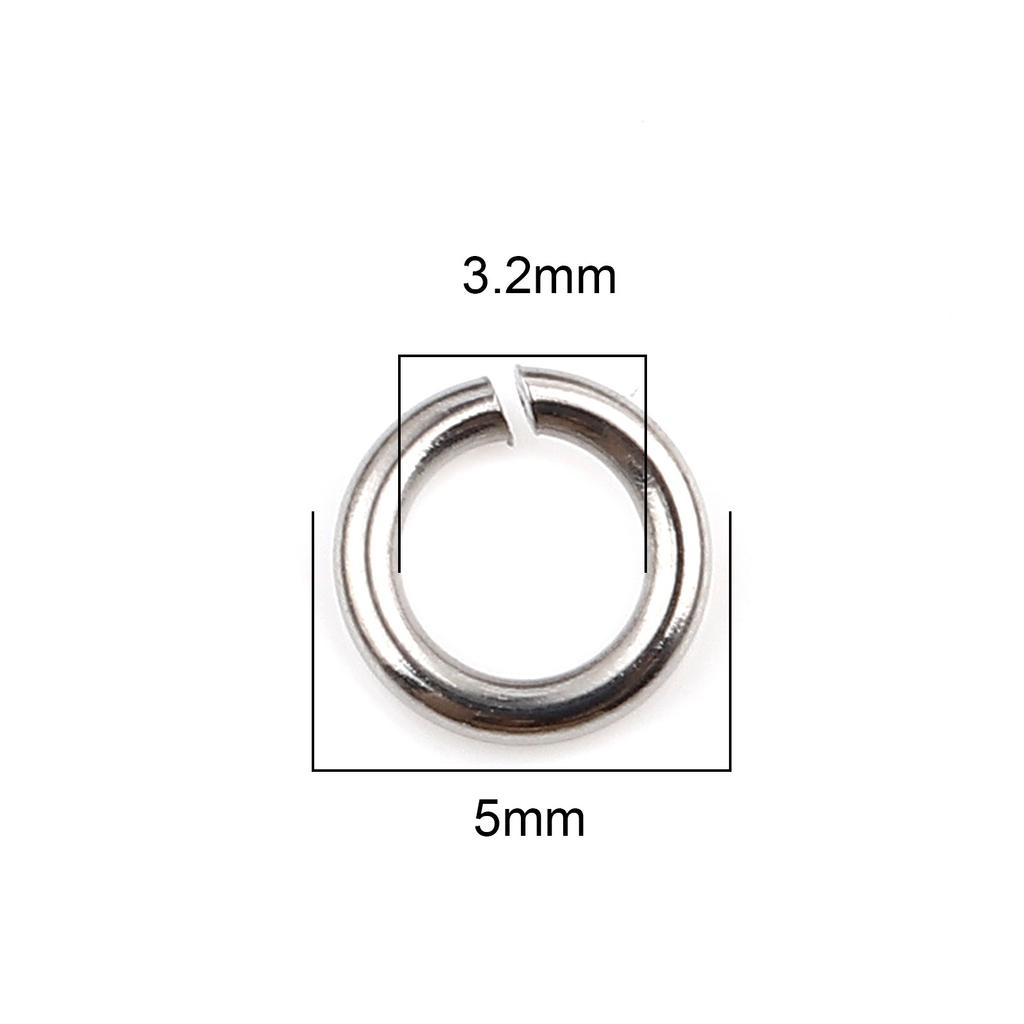 100pcs 0.5mm-1.8mm-4mm-16mm Stainless Steel Open Jump Rings Findings Round Silver Color DIY Making Keychain Necklace Jewelry