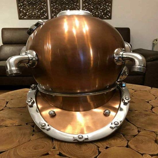 Старинный морской водолазный шлем ручной работы ~Scuba Deep Sea Scuba Boston DESGIN