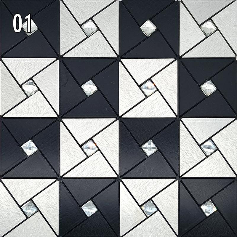 Наклейка на стену из металлической мозаики в европейском стиле, самоклеящаяся настенная плитка, фартук для гостиной, фон для телевизора, настенный декор, мозаичная палочка