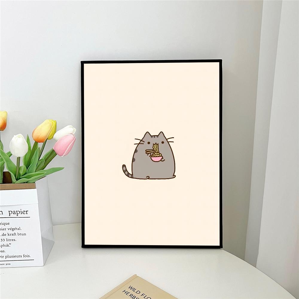 1 шт. мультяшный P-Pusheen K-Kawai Cat самоклеящийся художественный постер водонепроницаемая бумажная наклейка для декора стен кофейни бара