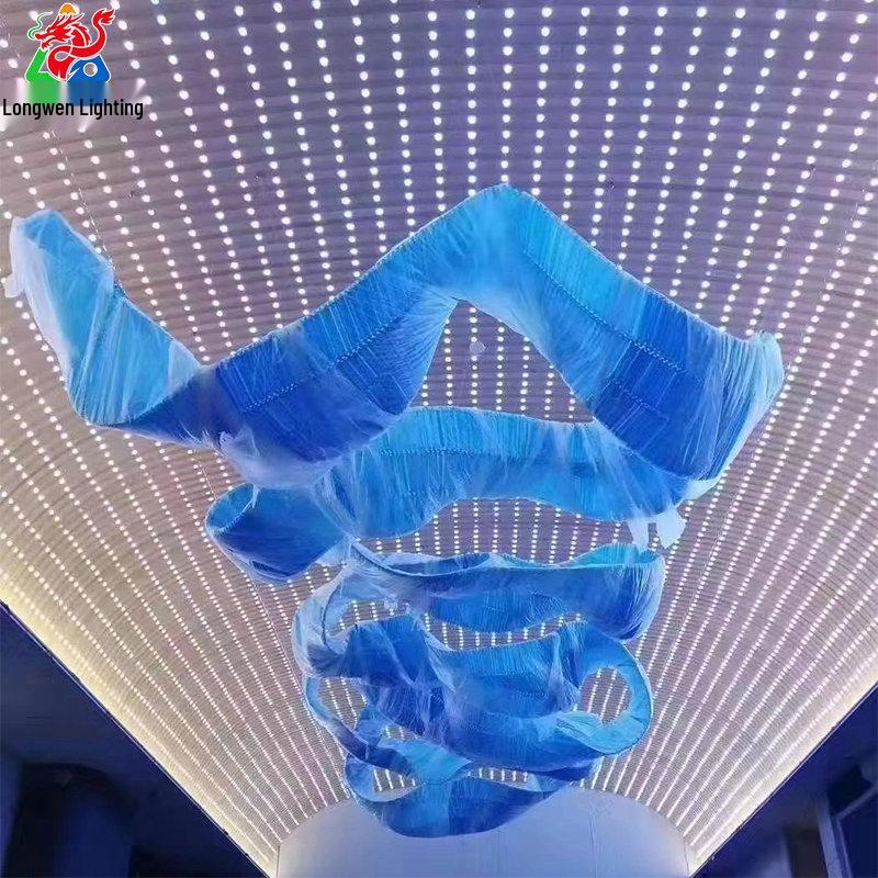 Стеклянный ленточный люстра для лобби отеля и банкетного зала