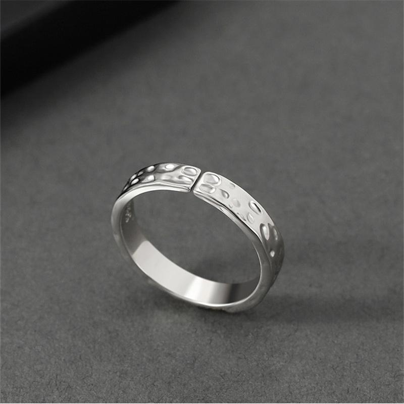 Винтажное золотое кольцо с нерегулярным рисунком ямы, мужские ювелирные изделия, модное индивидуальное мужское одиночное кольцо, серебро 925 пробы, аксессуары для мальчиков