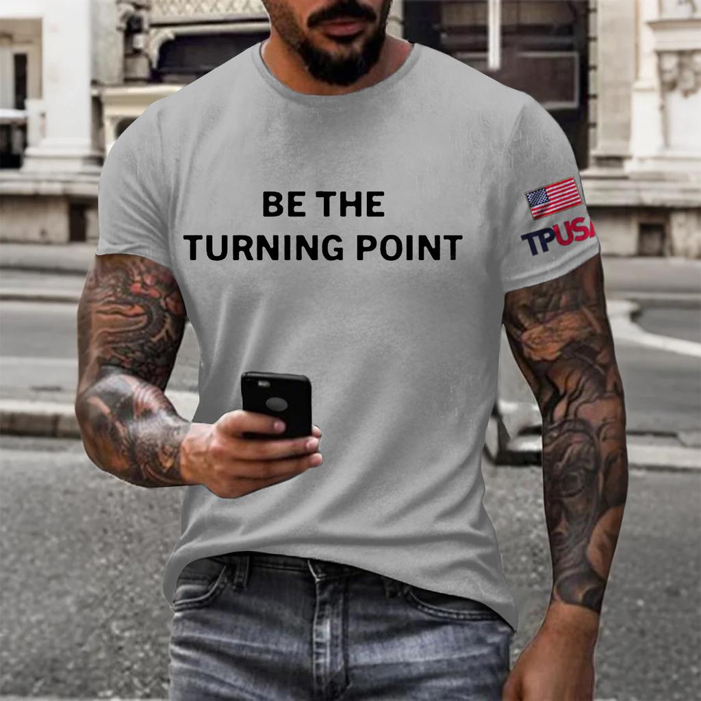 Men's Printed Short Sleeve T-Shirt Men's Loose Casual Short Sleeve Top