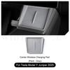 For Tesla Model Y 2025 Juniper Wireless Charge Pad Center Console Organizer Charge Station Mats Silicone Protector Anti-skid Pad