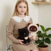 23 см Милая сиамская кошка Плюшевая игрушка Мягкое набивное животное С нагрудником Трехцветная Черно-коричневая кошка Декор для спальни Подарок на день рождения Мальчики Девочки Дети