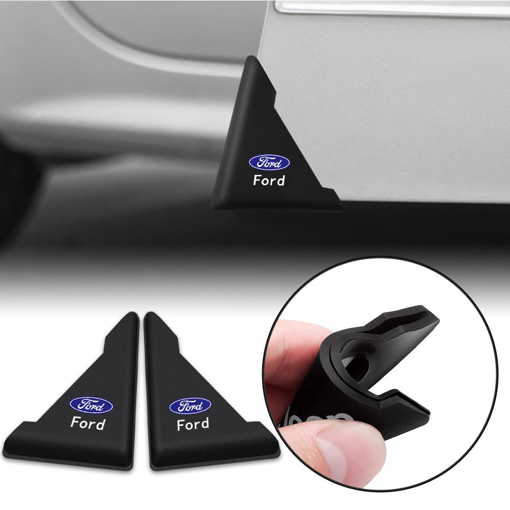 2Pcs For Ford Focus Fiesta Smax Ranger Mustang Silicone Car Door Corner Cover Anti-Scratch Protection Sticker Auto Accessories
