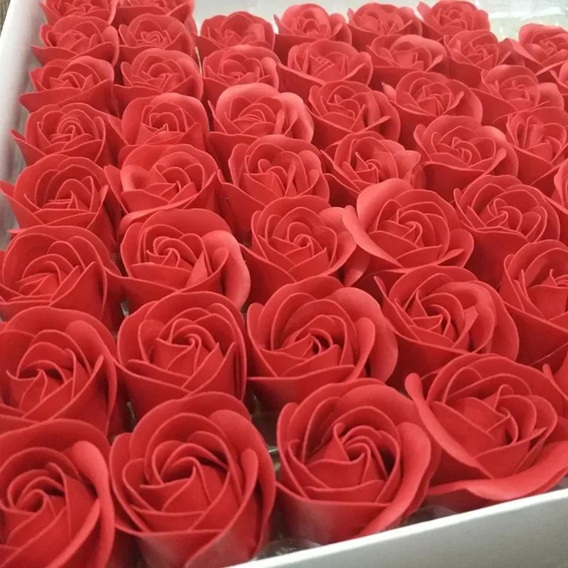 Valentine's Day Gift for Girlfriend 81 Rose Soap Flowers Without Base and Fragrant DIY Soap Flower Decoration Gift Box Soap Rose