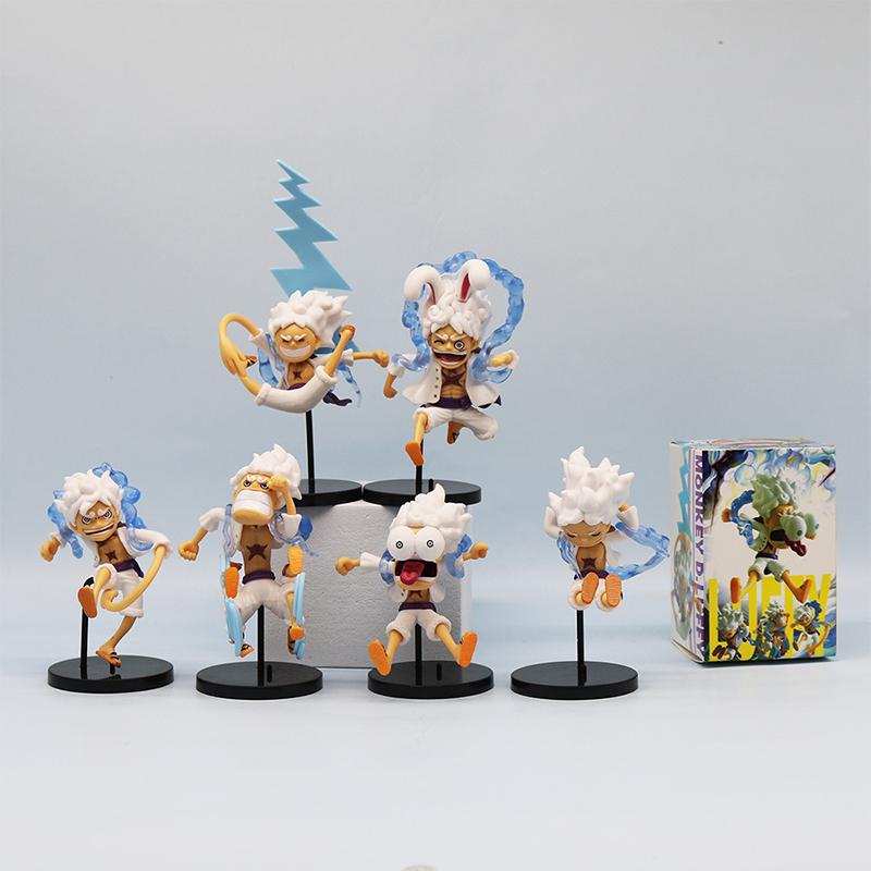 11 см 5 шт./компл. Q-версия Impish Luffy Funny One Piece Gear 4 Luffy аниме-фигурки ПВХ модель игрушки настольное украшение для автомобиля
