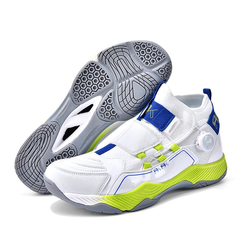 Заводская поставка Вращающаяся кнопка Углеродная подошва Обувь для бадминтона Мужская и женская Ультралегкая Четвертое поколение Летняя дышащая обувь