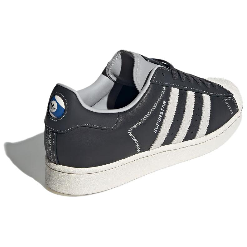 Adidas Superstar Carbon Grey Contrast Stitch Unisex Sneakers Black Cloud-White Grey-Two IF1780