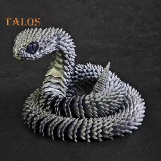 Художественная 3D-печатная фигурка змеи с подвижными суставами для украшения дома