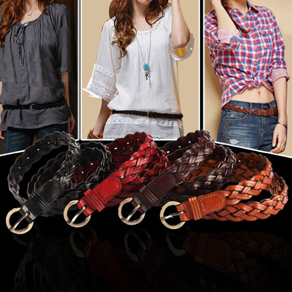 Дикий винтажный плетеный пояс из воловьей кожи, тканый пояс, женское платье, пояс с пряжкой и пряжкой
