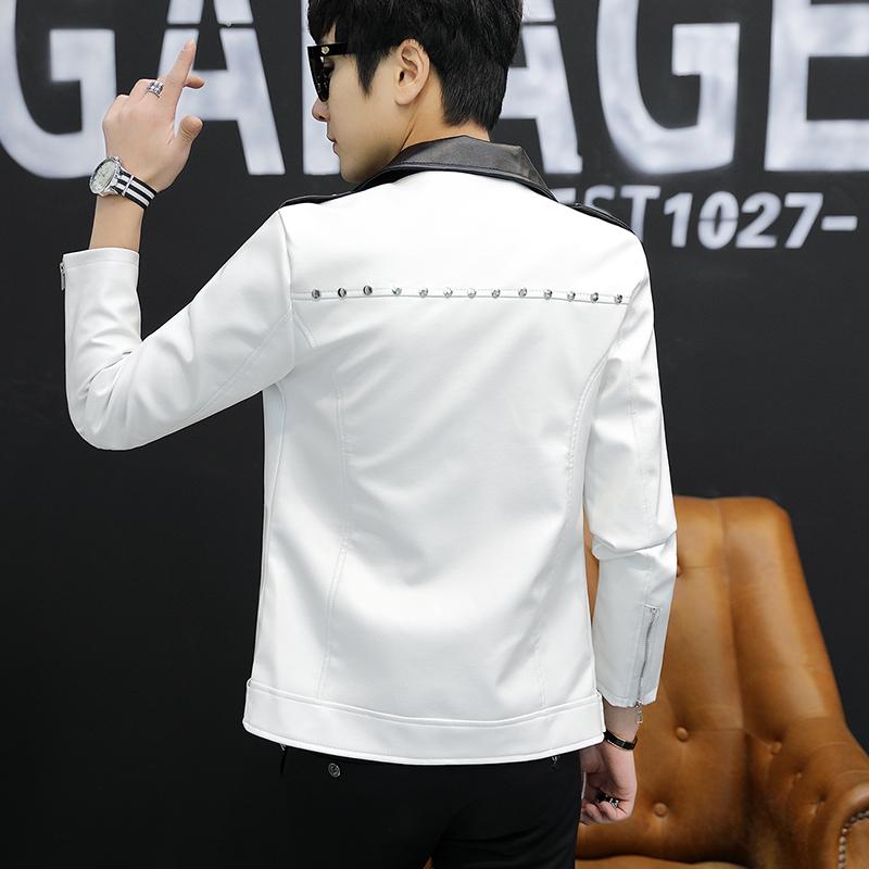 Новый дизайн, мотоциклетная куртка-бомбер, кожаная куртка с поясом, мужская осенняя облегающая мужская кожаная куртка с отложным воротником, пальто