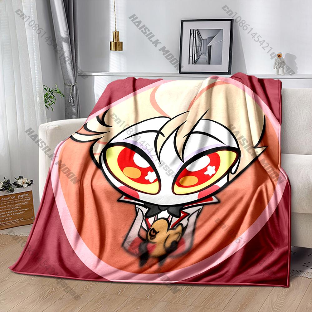 6 Sizes L-Luc1fer M0rningstar H-Hazbin Hotel Theme Print Blanket Home Travel Blanket Sofa Bedding Cover Blanket Wonderful Gift