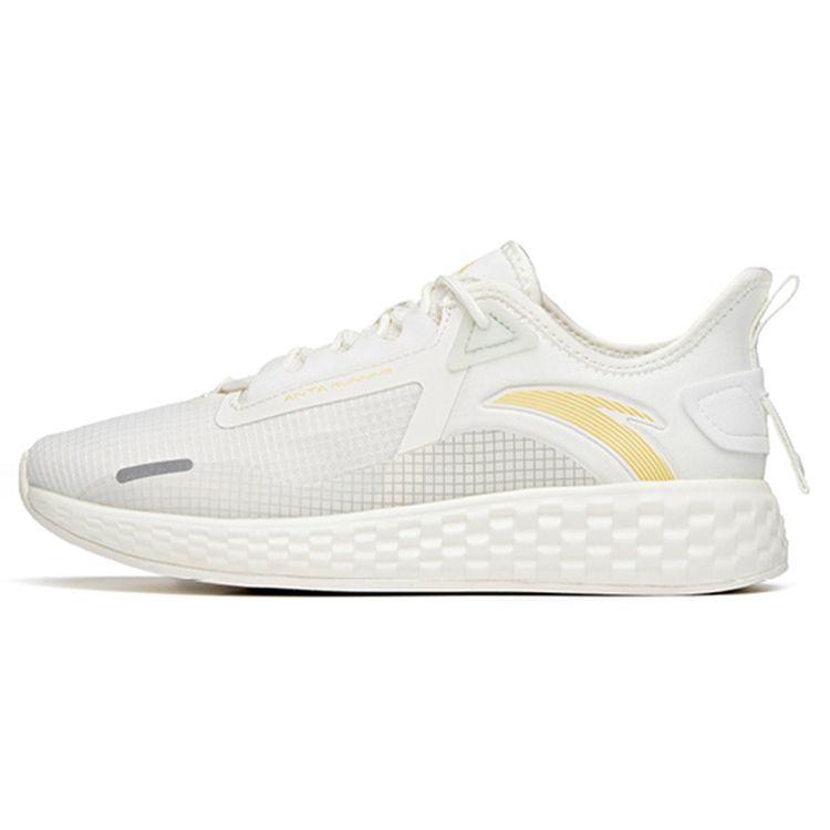 Anta Running Series Shock Absorption Non-Slip Durable Low-Top Running Shoes Women Sneakers White Yellow 922125523-2