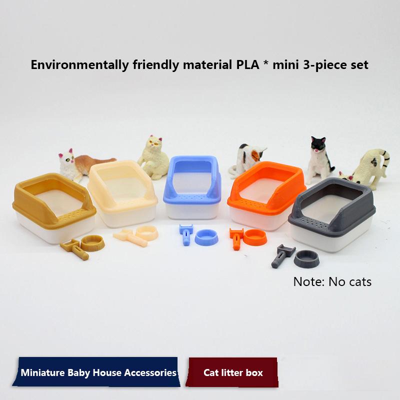 3шт/комплект украшения для дома 1:12 кукольных миниатюрных кошачьих туалетов, модель мини-лопаты, зоотовары для кукол, аксессуары для игрушек