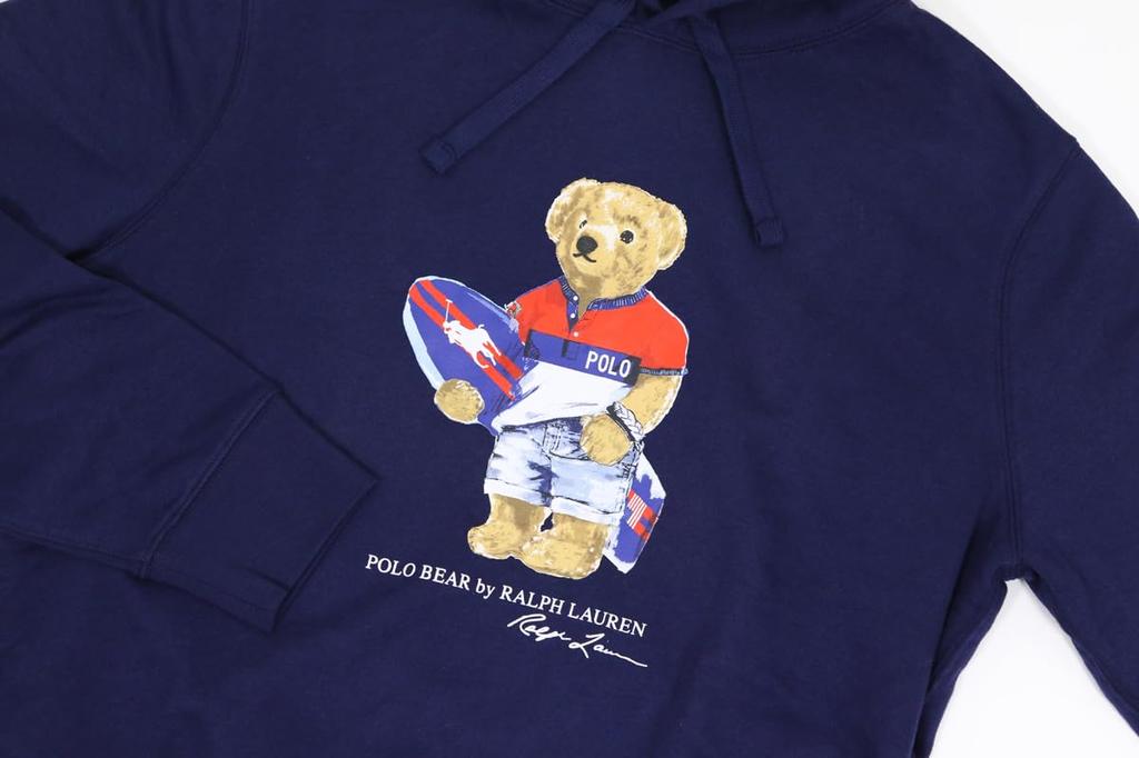 POLO RALPH LAUREN Пуловер-свитшот с принтом медведя поло Размер Темно-синий Мужская толстовка, XL, (Код товара 01020071)