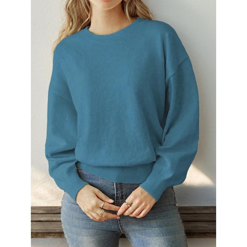 VEZFAA Женская мода повседневная осень-зима с принтом любовных букв, с длинным рукавом и круглым вырезом