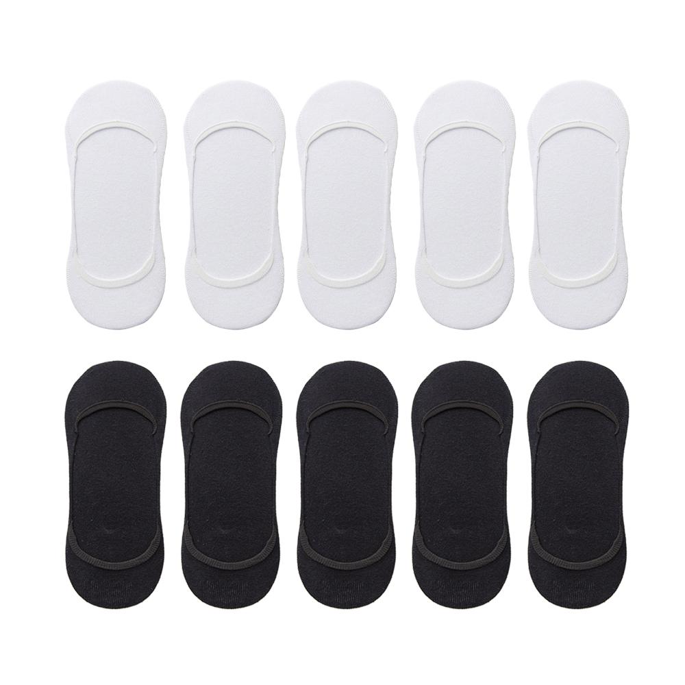10 Pairs Women Invisible Sock Slippers Short Ankle Socks Set Fashion Ladies Woman Pack Solid Color Cotton Non-slip No Show Socks
