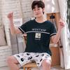 Cotton Summer Thin Men's Pajamas Set Short Sleep Tops Pant Sleepwear Suit Male Home Suit Homewear Casual Pyjamas