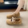Mary Jane Women's Shoes New Round Head Ribbon Size Single Shoes with Skirt Soft Sole Lightweight Ballet Shoes