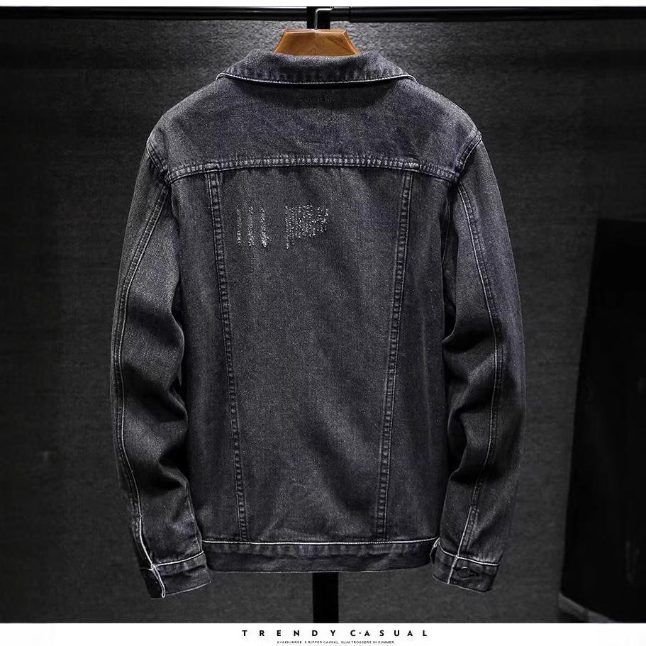Мужская джинсовая куртка облегающего кроя в корейском стиле для осени и зимы