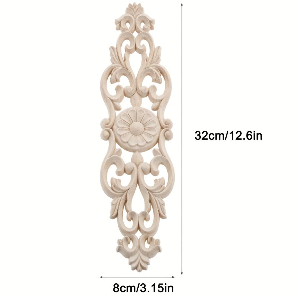 2 шт. резные накладки из дерева, неокрашенные декоративные аппликации, длинные наклейки с резьбой по мебели для шкафа, зеркала, комода, настенного шкафа, шкафа, мебели для кровати