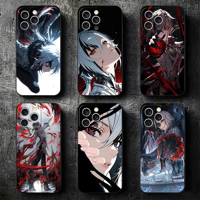 Genshin Impact Арлекино Мягкий чехол для телефона для iPhone 16 16E 17 Air 15 Pro Max 14 Plus 13 Mini 11 12 7 Черная задняя крышка