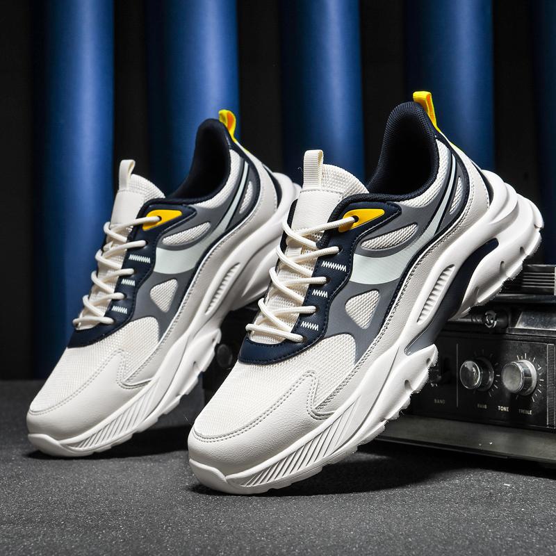 Мода 2025 Новые весенне-осенние кроссовки на мягкой подошве для бега, мужские сетчатые дышащие повседневные спортивные туфли, мужские трендовые туфли 'Кокос', мужская обувь 49