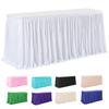 Party Solid Color Table Skirt Birthday Pleated Dessert Tablecloth Cover Wedding Festive Table Skirt Home Ruffle Edge Table Skirt