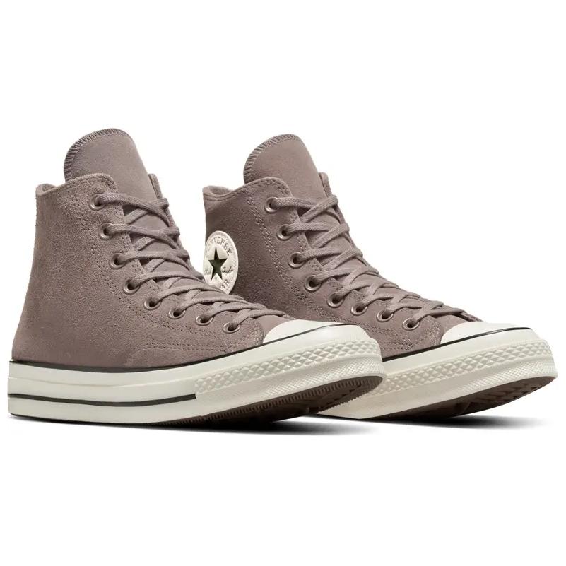 Converse Кроссовки Chuck 70 High Heritage Color Suede - Pure Pumice Unisex, серые, пещерно-зеленые, Egret A09476C