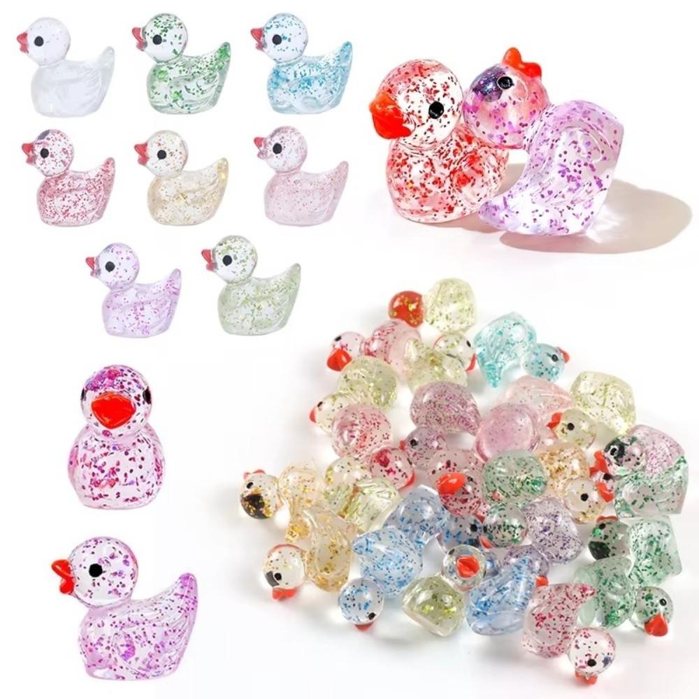 Glittering Resin Duck Figure Toy Mini Small Mini Tiny Ducks Miniature Duck Ornament  Landscape