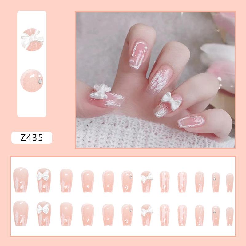 Алмазный ноготь с прозрачным цветным блеском, 24 шт., в коробке, искусственный ноготь, готовый высококачественный дизайн ногтей