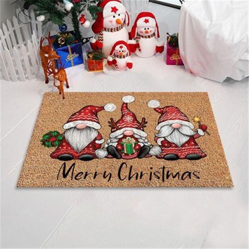 Bedroom Kitchen Rugs Xmas Bathroom Mat Christmas Decoration Hallway Mat Door Mat Corridor Carpet